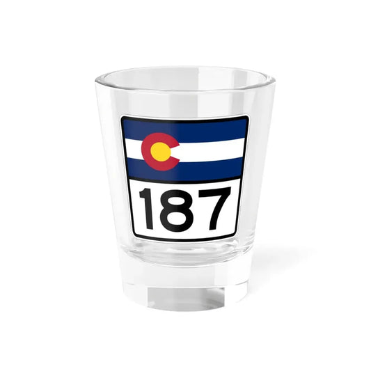 Colorado 187 (Colorado) (Road Sign) Shot Glass 1.5oz 1.5oz - Go Mug Yourself