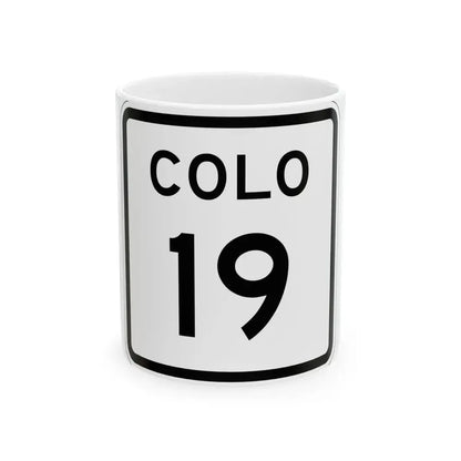 Colorado 19 1952 (Colorado) (Road Sign) White Coffee Mug 11oz - Go Mug Yourself