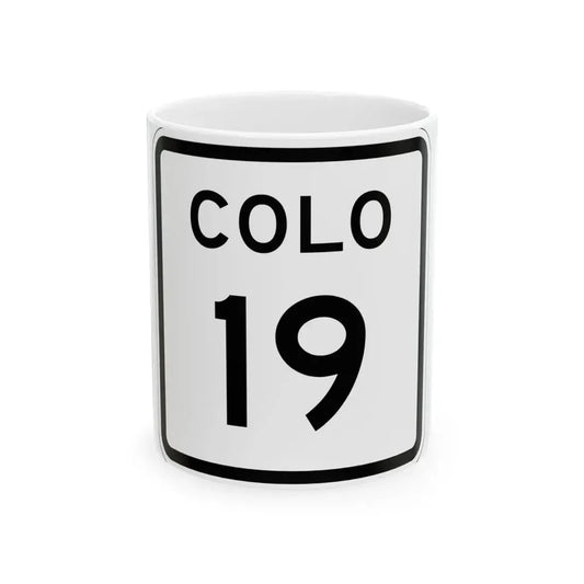 Colorado 19 1952 (Colorado) (Road Sign) White Coffee Mug 11oz - Go Mug Yourself