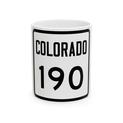 Colorado 190 1946 (Colorado) (Road Sign) White Coffee Mug 11oz - Go Mug Yourself