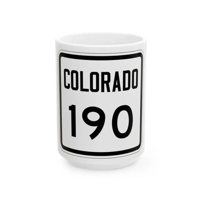 Colorado 190 1946 (Colorado) (Road Sign) White Coffee Mug 15oz - Go Mug Yourself