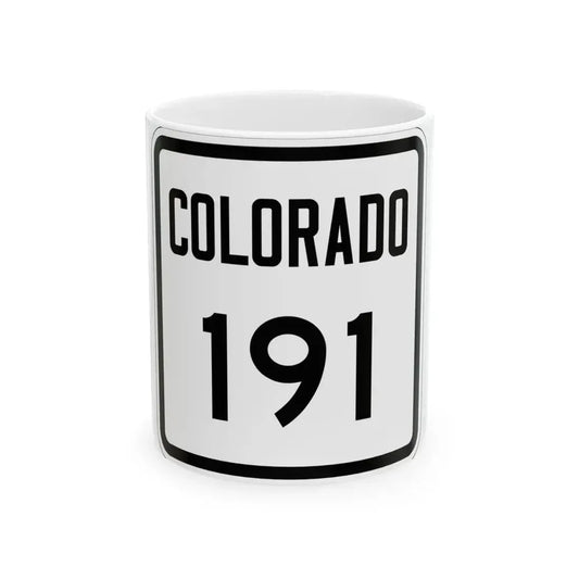 Colorado 191 1946 (Colorado) (Road Sign) White Coffee Mug 11oz - Go Mug Yourself