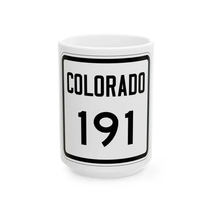 Colorado 191 1946 (Colorado) (Road Sign) White Coffee Mug 15oz - Go Mug Yourself
