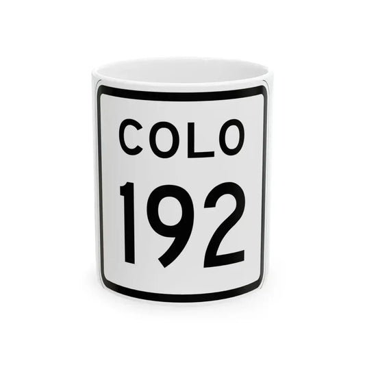 Colorado 192 1952 (Colorado) (Road Sign) White Coffee Mug 11oz - Go Mug Yourself