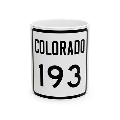 Colorado 193 1946 (Colorado) (Road Sign) White Coffee Mug 11oz - Go Mug Yourself