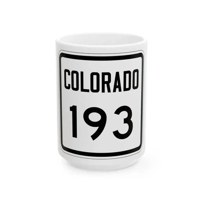 Colorado 193 1946 (Colorado) (Road Sign) White Coffee Mug 15oz - Go Mug Yourself