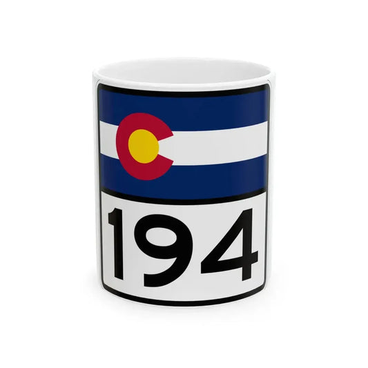 Colorado 194 (Colorado) (Road Sign) White Coffee Mug 11oz - Go Mug Yourself