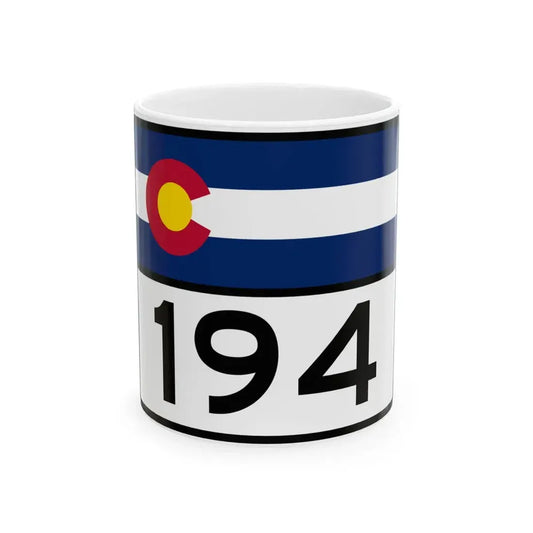 Colorado 194 wide (Colorado) (Road Sign) White Coffee Mug 11oz - Go Mug Yourself