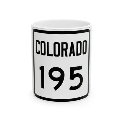 Colorado 195 1946 (Colorado) (Road Sign) White Coffee Mug 11oz - Go Mug Yourself