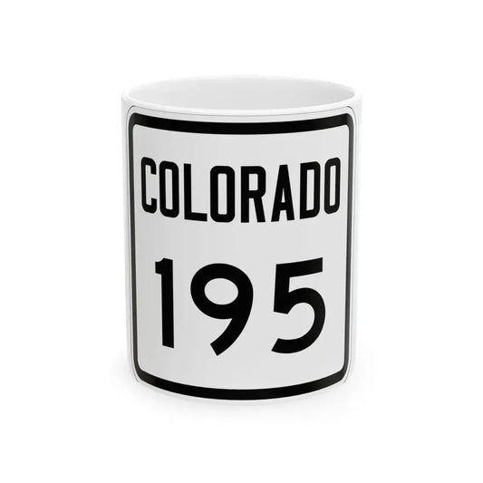 Colorado 195 1946 (Colorado) (Road Sign) White Coffee Mug 11oz - Go Mug Yourself