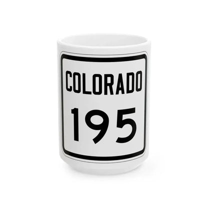 Colorado 195 1946 (Colorado) (Road Sign) White Coffee Mug 15oz - Go Mug Yourself