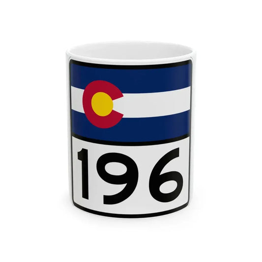 Colorado 196 (Colorado) (Road Sign) White Coffee Mug 11oz - Go Mug Yourself