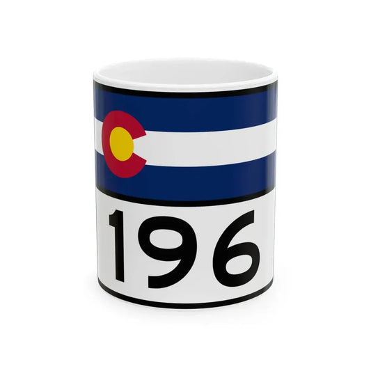 Colorado 196 wide (Colorado) (Road Sign) White Coffee Mug 11oz - Go Mug Yourself