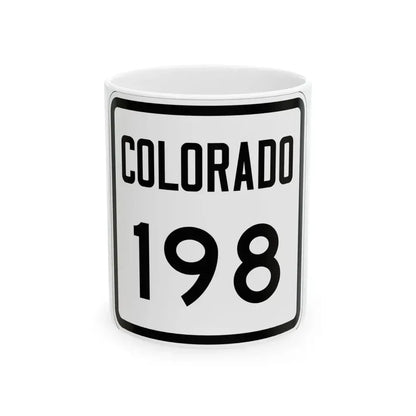 Colorado 198 1946 (Colorado) (Road Sign) White Coffee Mug 11oz - Go Mug Yourself