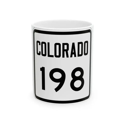 Colorado 198 1946 (Colorado) (Road Sign) White Coffee Mug 11oz - Go Mug Yourself