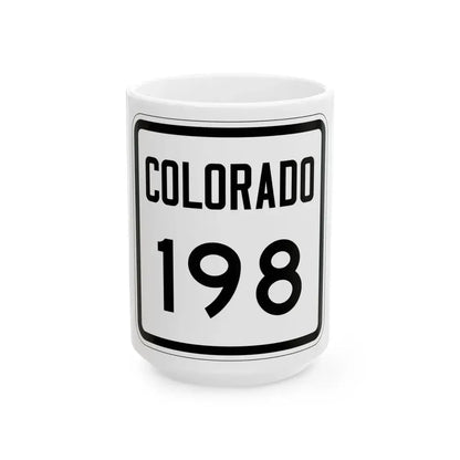 Colorado 198 1946 (Colorado) (Road Sign) White Coffee Mug 15oz - Go Mug Yourself