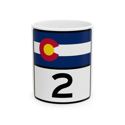 Colorado 2 (Colorado) (Road Sign) White Coffee Mug 11oz - Go Mug Yourself