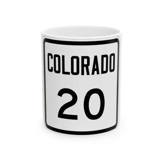 Colorado 20 1946 (Colorado) (Road Sign) White Coffee Mug 11oz - Go Mug Yourself