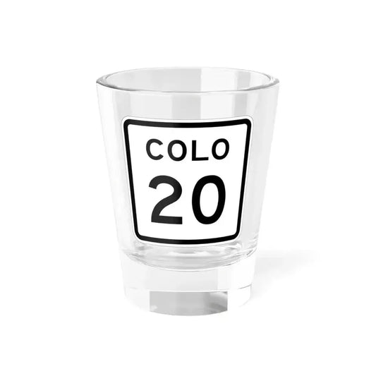 Colorado 20 1952 (Colorado) (Road Sign) Shot Glass 1.5oz 1.5oz - Go Mug Yourself
