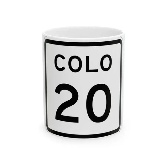 Colorado 20 1952 (Colorado) (Road Sign) White Coffee Mug 11oz - Go Mug Yourself
