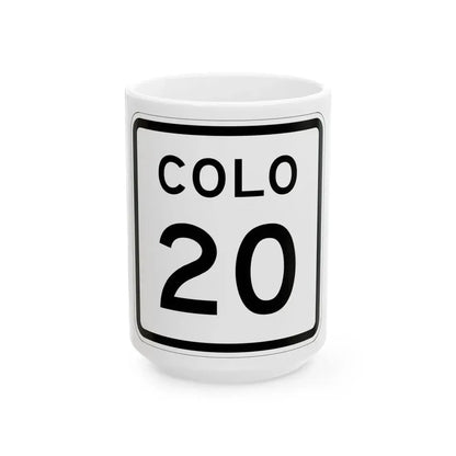 Colorado 20 1952 (Colorado) (Road Sign) White Coffee Mug 15oz - Go Mug Yourself