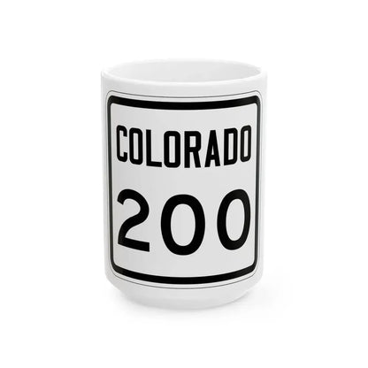 Colorado 200 1946 (Colorado) (Road Sign) White Coffee Mug 15oz - Go Mug Yourself