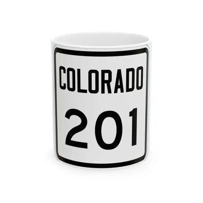 Colorado 201 1946 (Colorado) (Road Sign) White Coffee Mug 11oz - Go Mug Yourself