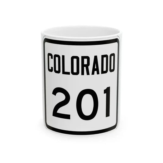 Colorado 201 1946 (Colorado) (Road Sign) White Coffee Mug 11oz - Go Mug Yourself
