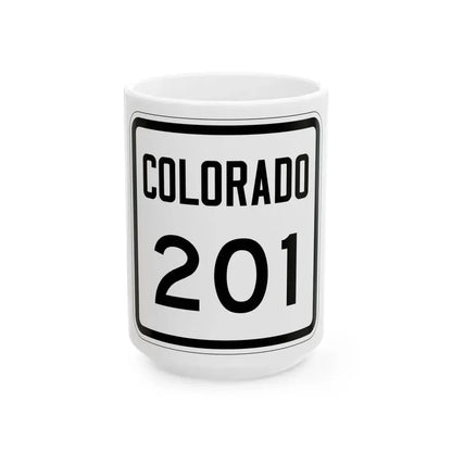 Colorado 201 1946 (Colorado) (Road Sign) White Coffee Mug 15oz - Go Mug Yourself