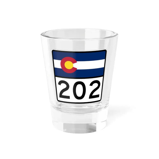 Colorado 202 (Colorado) (Road Sign) Shot Glass 1.5oz 1.5oz - Go Mug Yourself