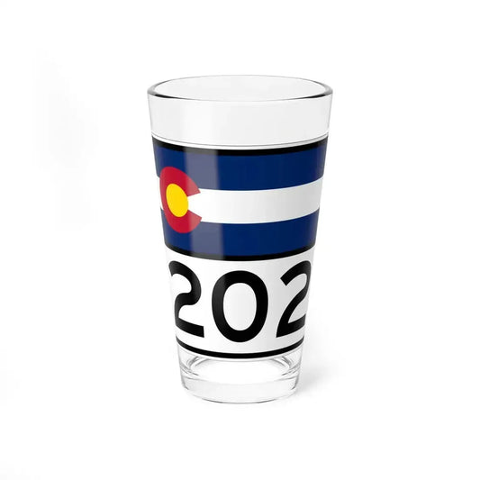 Colorado 202 wide (Colorado) (Road Sign) Pint Glass 16oz 16oz - Go Mug Yourself