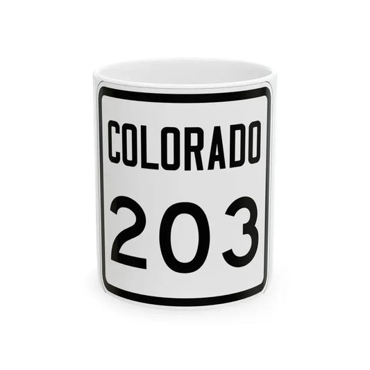 Colorado 203 1946 (Colorado) (Road Sign) White Coffee Mug 11oz - Go Mug Yourself