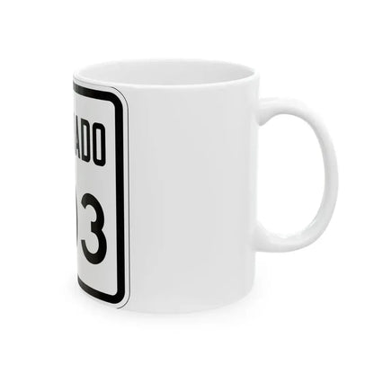 Colorado 203 1946 (Colorado) (Road Sign) White Coffee Mug - Go Mug Yourself