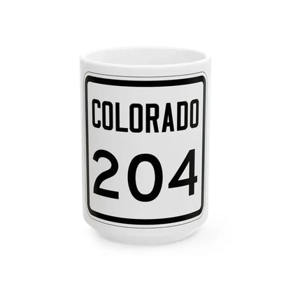 Colorado 204 1946 (Colorado) (Road Sign) White Coffee Mug 15oz - Go Mug Yourself