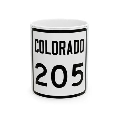 Colorado 205 1946 (Colorado) (Road Sign) White Coffee Mug 11oz - Go Mug Yourself