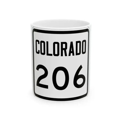 Colorado 206 1946 (Colorado) (Road Sign) White Coffee Mug 11oz - Go Mug Yourself