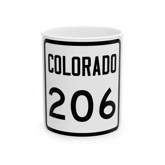 Colorado 206 1946 (Colorado) (Road Sign) White Coffee Mug 11oz - Go Mug Yourself