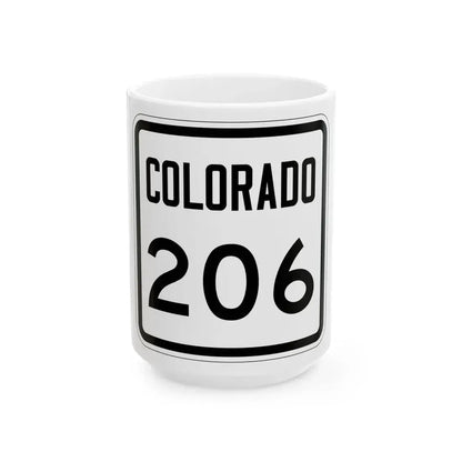 Colorado 206 1946 (Colorado) (Road Sign) White Coffee Mug 15oz - Go Mug Yourself