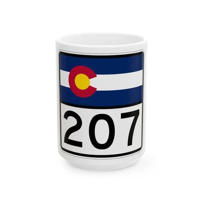 Colorado 207 (Colorado) (Road Sign) White Coffee Mug 15oz - Go Mug Yourself
