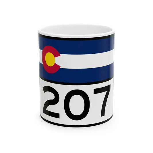Colorado 207 wide (Colorado) (Road Sign) White Coffee Mug 11oz - Go Mug Yourself