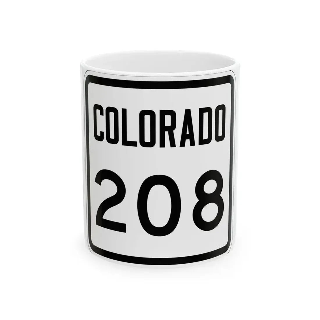 Colorado 208 1946 (Colorado) (Road Sign) White Coffee Mug 11oz - Go Mug Yourself