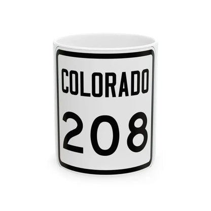 Colorado 208 1946 (Colorado) (Road Sign) White Coffee Mug 11oz - Go Mug Yourself