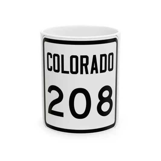 Colorado 208 1946 (Colorado) (Road Sign) White Coffee Mug 11oz - Go Mug Yourself