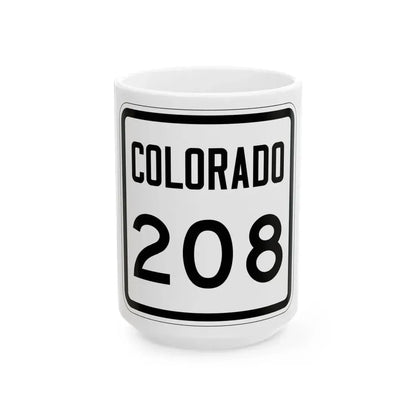 Colorado 208 1946 (Colorado) (Road Sign) White Coffee Mug 15oz - Go Mug Yourself