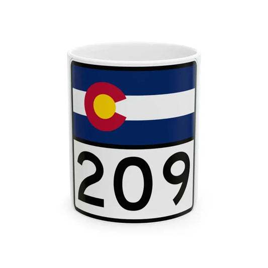 Colorado 209 (Colorado) (Road Sign) White Coffee Mug 11oz - Go Mug Yourself