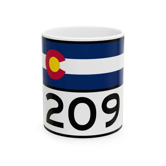 Colorado 209 wide (Colorado) (Road Sign) White Coffee Mug 11oz - Go Mug Yourself