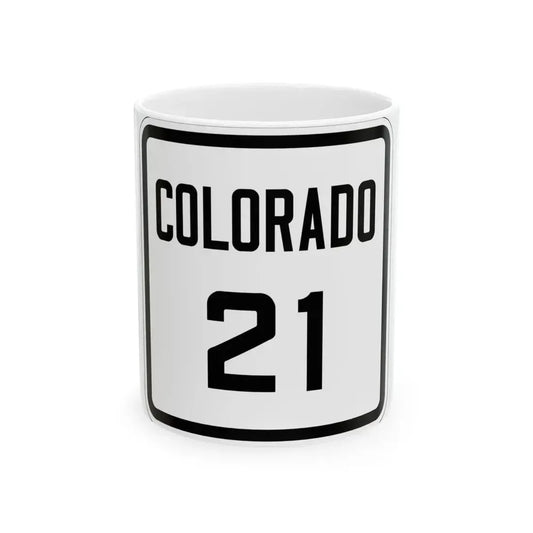 Colorado 21 1926 (Colorado) (Road Sign) White Coffee Mug 11oz - Go Mug Yourself