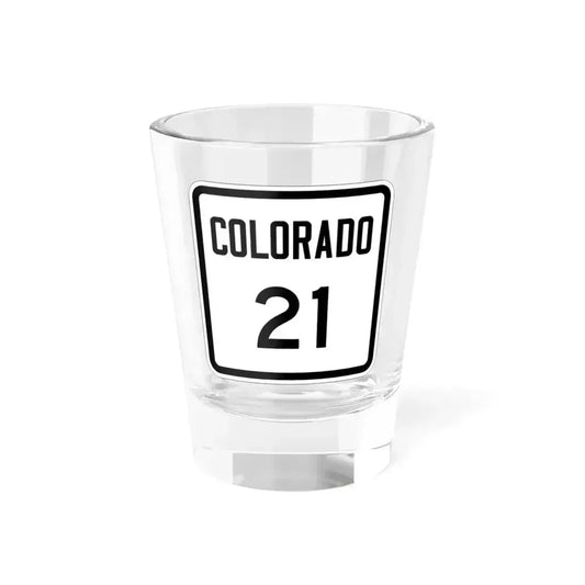 Colorado 21 1946 (Colorado) (Road Sign) Shot Glass 1.5oz 1.5oz - Go Mug Yourself