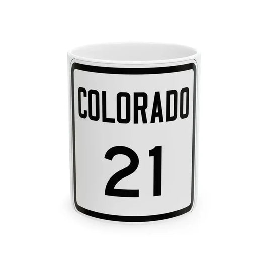 Colorado 21 1946 (Colorado) (Road Sign) White Coffee Mug 11oz - Go Mug Yourself
