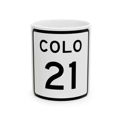 Colorado 21 1952 (Colorado) (Road Sign) White Coffee Mug 11oz - Go Mug Yourself